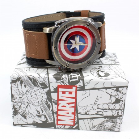 Captain America Shield Watch with Dual Fasten  Adjustable Strap