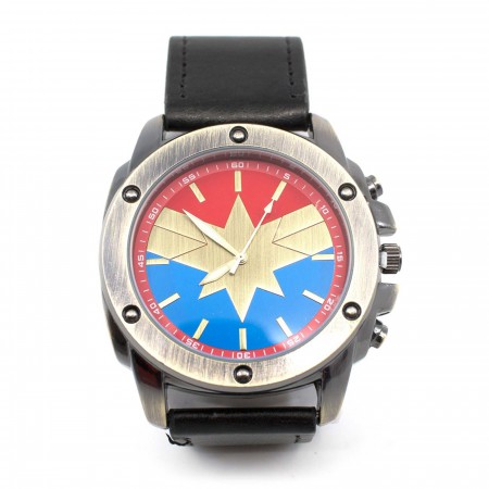 Captain Marvel Symbol Watch with Adjustable Strap