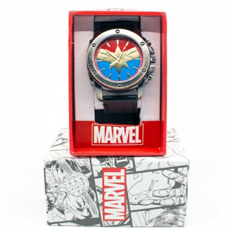 Captain Marvel Symbol Watch with Adjustable Strap