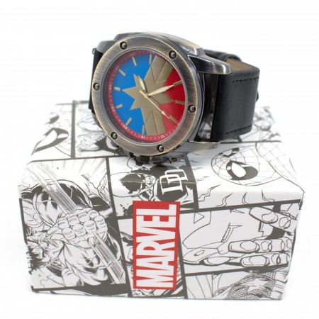 Captain Marvel Symbol Watch with Adjustable Strap