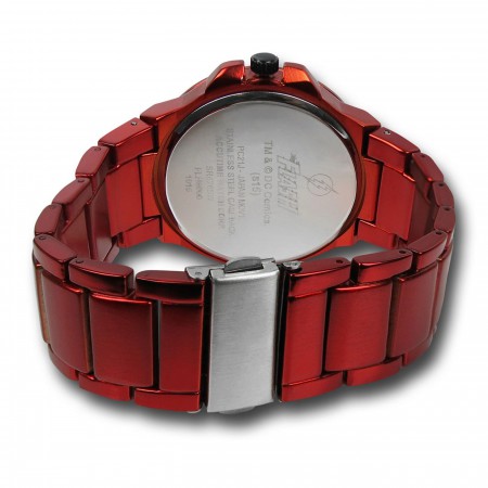 Flash Symbol Red Watch with Metal Band