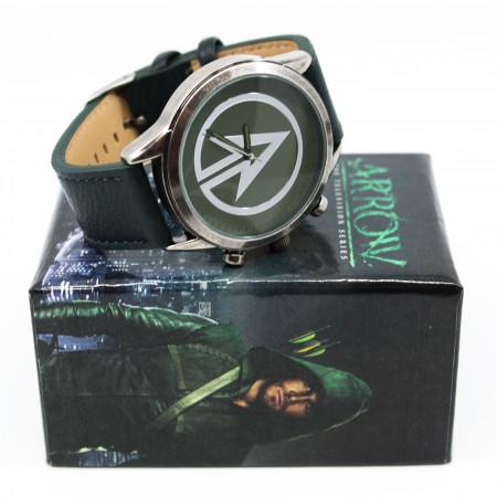 Green Arrow Symbol Watch with Adjustable Strap