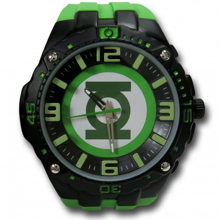 Green Lantern Watch with Green Silicone Band