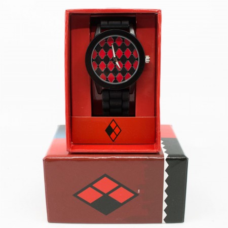 Harley Quinn Diamond Patter Watch with Rubber Band