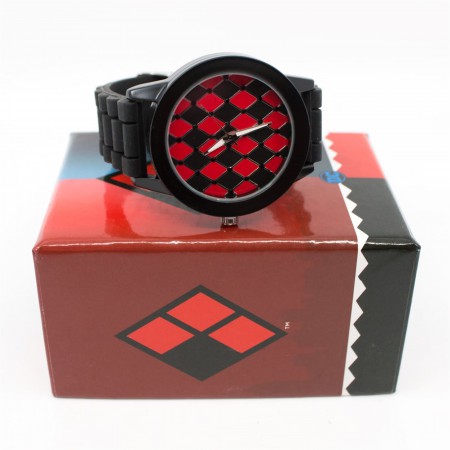 Harley Quinn Diamond Patter Watch with Rubber Band