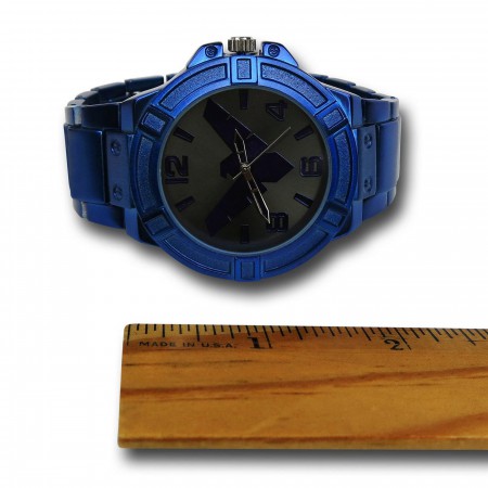 Nightwing Symbol Blue Watch with Metal Band