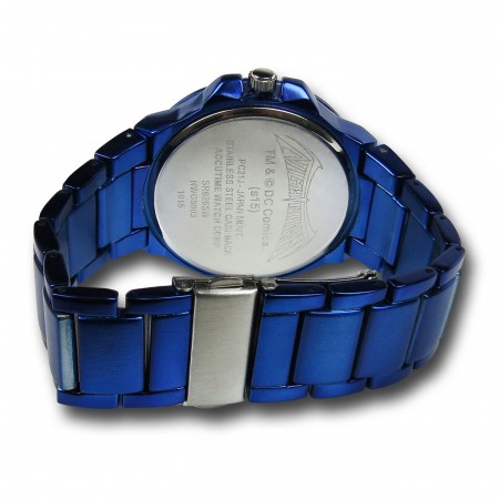 Nightwing Symbol Blue Watch with Metal Band