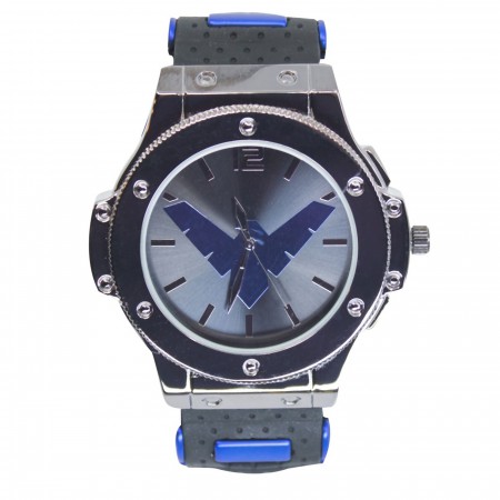 Nightwing Symbol Watch with Silicone Adjustable Strap
