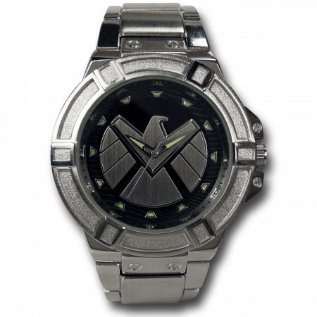 SHIELD Symbol Silver Watch with Metal Band