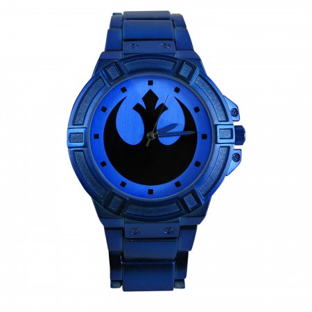 Star Wars Rebel Symbol Blue Watch with Metal Band