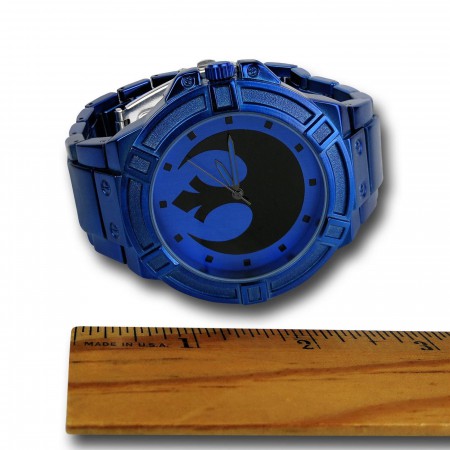 Star Wars Rebel Symbol Blue Watch with Metal Band