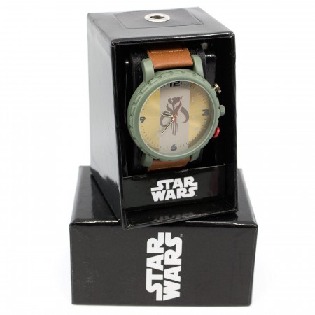 Star Wars Boba Fett Mandalorian Watch with Dual Fasten Adjustable Strap