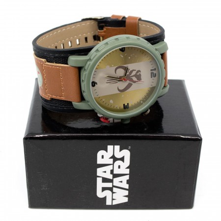 Star Wars Boba Fett Mandalorian Watch with Dual Fasten Adjustable Strap