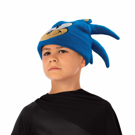 Sonic the Hedgehog Character Face Costume Youth Knit Beanie