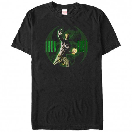 Marvel Teams Iron Fist Glowing Men's Black T-Shirt