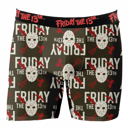 Friday the 13th Mask and Cross Weapons Boxer Briefs