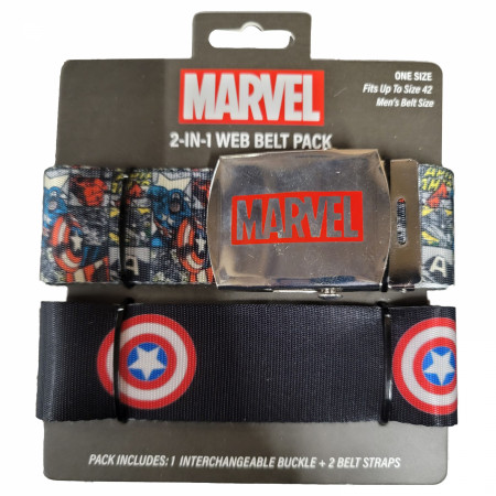 Captain America Marvel Logo Retro Comic Belt