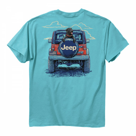 Jeep a Man's Best Co-Pilot Front and Back Print Pigment Dyed T-Shirt