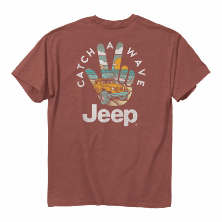 Jeep Catch a Wave Front and Back Print Pigment Dyed T-Shirt
