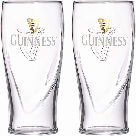 Guinness Beer 10 oz Half-Pint Glass 2-Pack