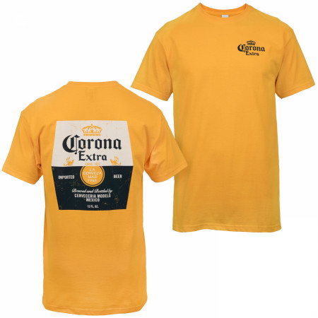 Corona Extra Distressed Label Front and Back Print T-Shirt