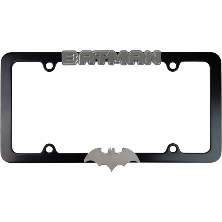 Batman Chrome Logo Metal License Plate Frame