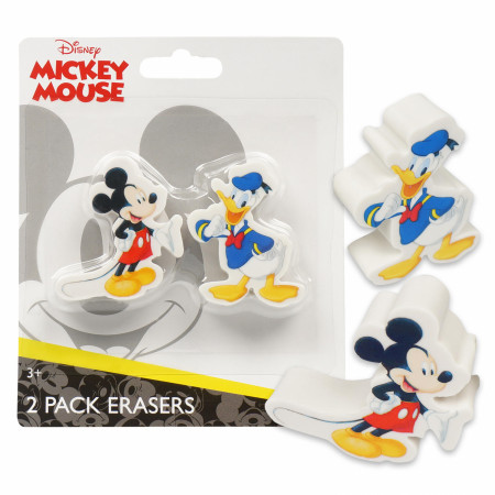 Mickey Mouse and Donald Duck Disney 2-Pack Eraser Set
