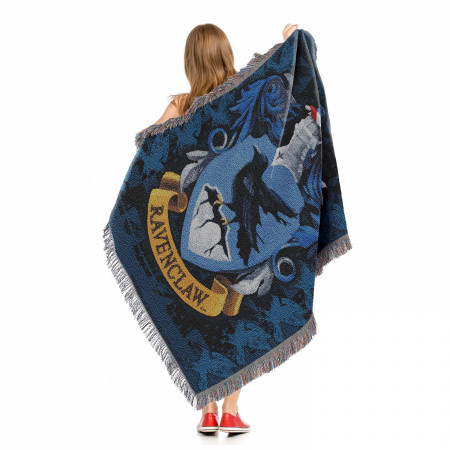 Harry Potter Ravenclaw Shield Woven Tapestry Throw Blanket 48" x 60"