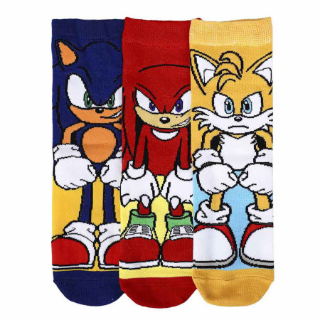 Sonic The Hedgehog, Tails, and Knuckles 3-Pair Pack of Youth Crew Socks