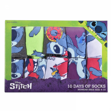 Disney Lilo and Stitch No-Show Socks 10-Pairs Boxed Set