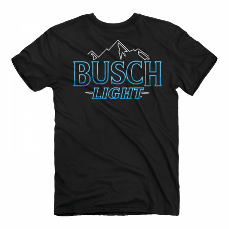 Busch Light Neon Sign Logo Front and Back Print T-Shirt
