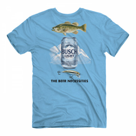 Busch Light Fishing The Beer Necessities Front and Back Print T-Shirt