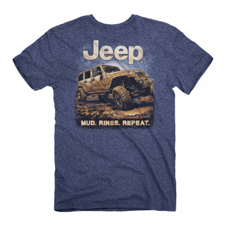 Jeep Mud. Rinse. Repeat. Front and Back Print T-Shirt