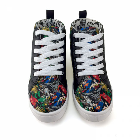 DC Super Hero Collage High Top Boy's Shoes