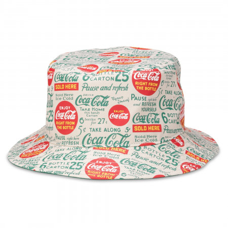 Coca-Cola Vintage Signs Cotton Twill Bucket Hat