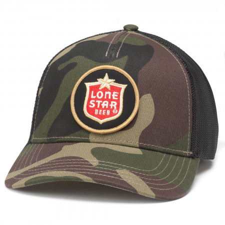 Lone Star Beer Logo Patch Adjustable Camo Hat