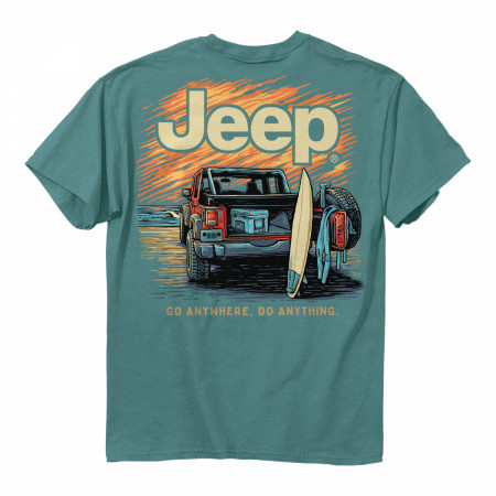 Jeep Surf Beach Front and Back Pigment Dyed Print T-Shirt