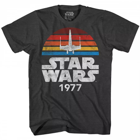 Star Wars Vintage Distressed Logo X-Wing 1977 Style T-Shirt