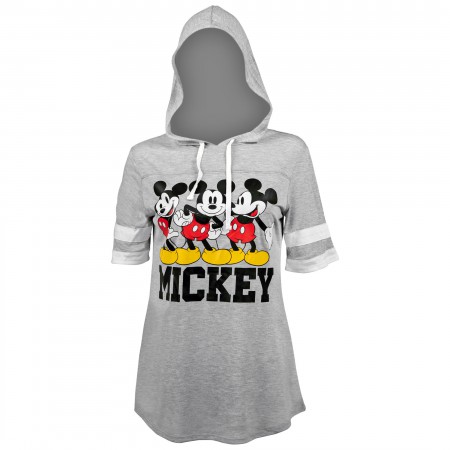 Mickey Mouse Women's Hooded Football Tshirt