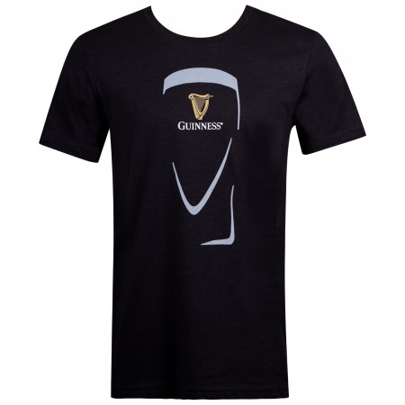 Guinness Pint Glass Silhouette Black Tee Shirt