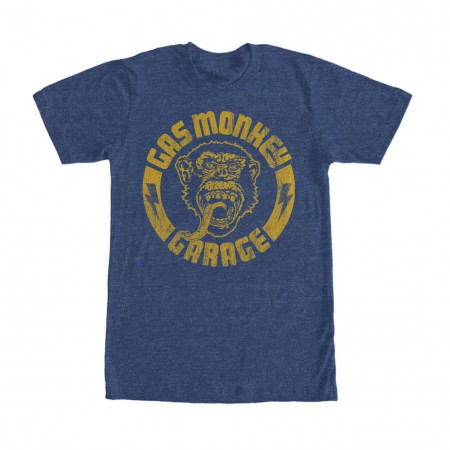 Gas Monkey Garage Monkey Stamp Blue T-Shirt