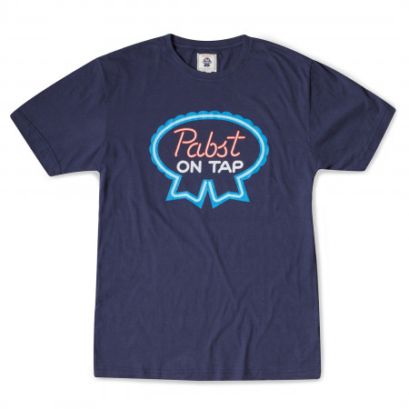 Pabst Blue Ribbon Beer PBR On Tap Blue T-Shirt