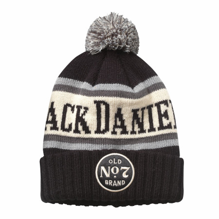 Jack Daniel's Cuffed Knit Beanie with Pom