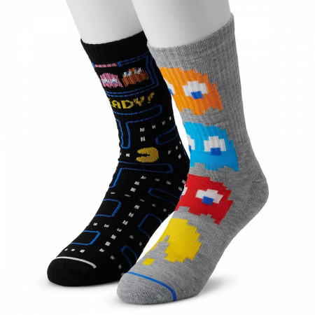 Pac-Man Arcade Chase and Game Board 2-Pack of Athletic Crew Socks