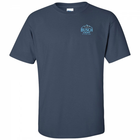 Busch Light Out Fishing Navy Colorway Front and Back Print T-Shirt