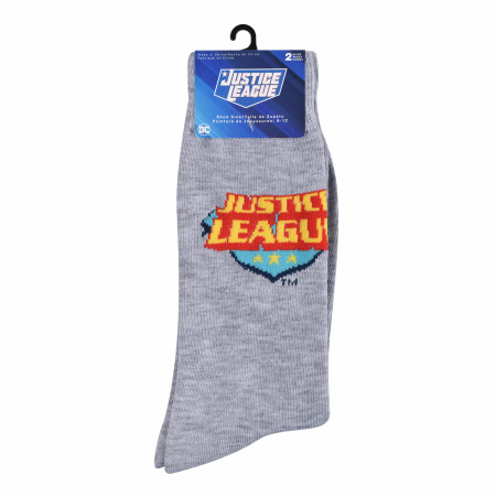DC Justice League Team of Heroes Crew Socks 2-Pair Pack