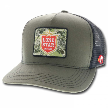Lone Star Beer Camo Patch Hybrid Bill Adjustable Trucker Hat