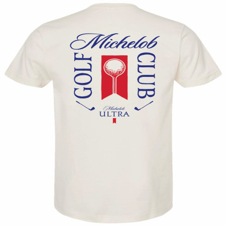 Michelob Golf Club Beige Colorway Front and Back Print T-Shirt