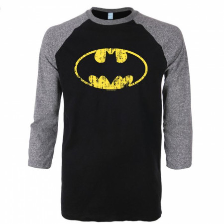 Batman Traditional Symbol 3/4 Sleeve Raglan Baseball T-Shirt
