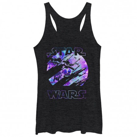 Star Wars Episode 7 Galactic Black Juniors Racerback Tank Top